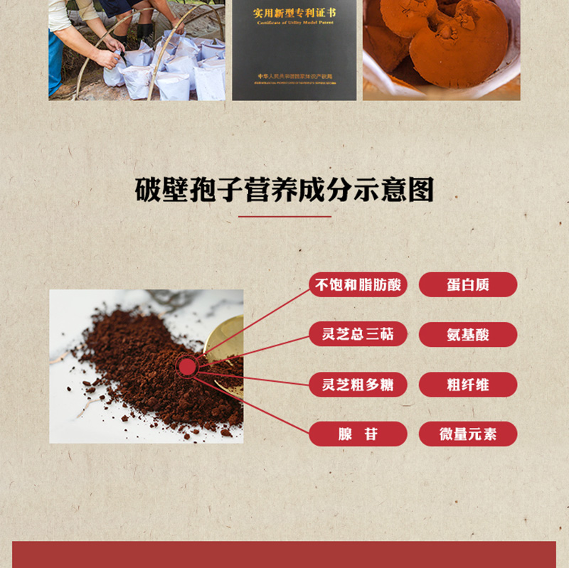 大芝佬破壁灵芝孢子粉灵芝孢子粉1g/袋*5袋/盒【价格 图片 品牌 报价
