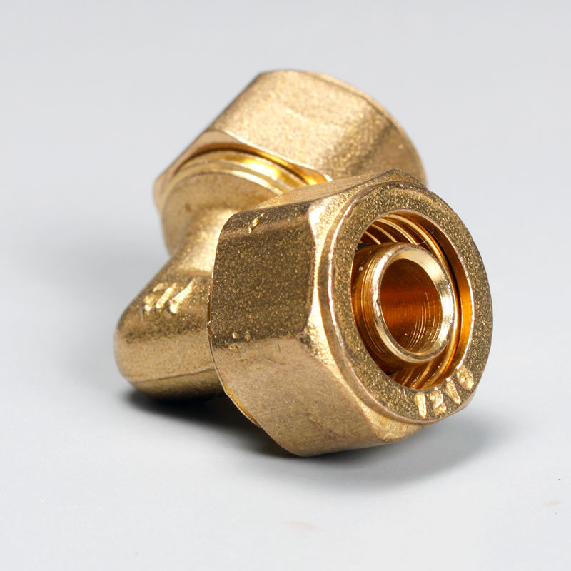 《太阳能铝塑管接头铜卡扣1216规格齐全46分冷热水配件直接弯头三通