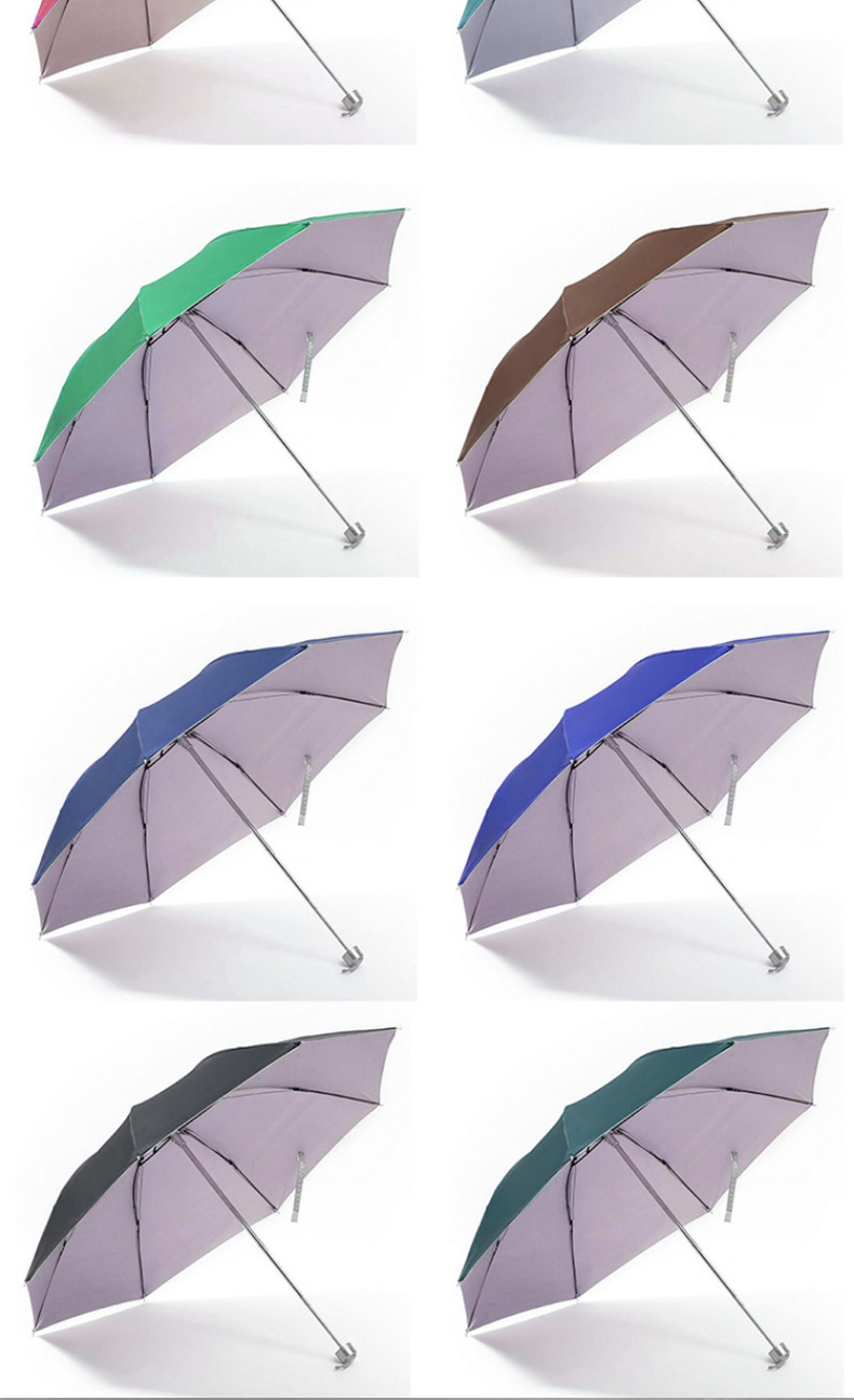 创意实用三折7k银胶伞防雨防晒防紫外线地摊