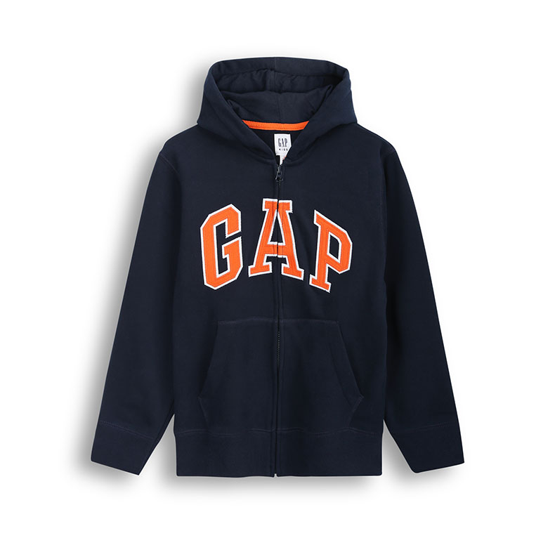 gap男童休闲拉链连帽衫春567723 2020新款logo卫衣童装外套潮