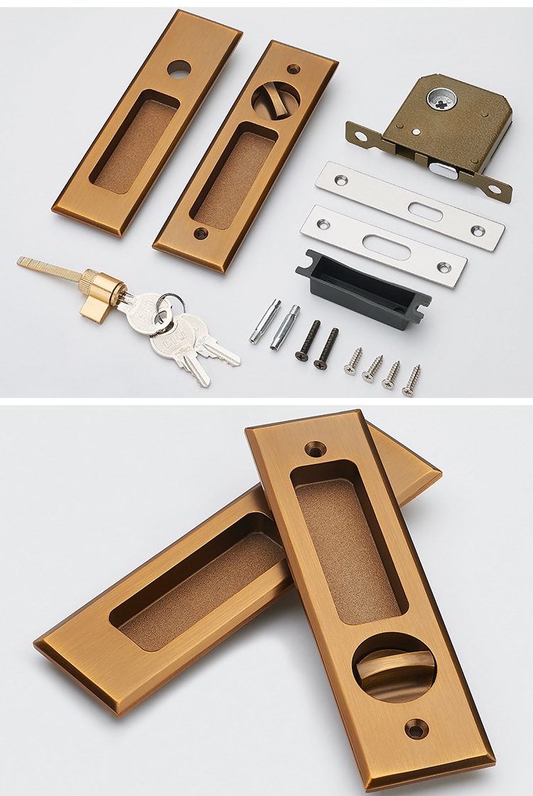 移门锁室古达内橱柜推门锁滑木门双面锁卫生间阳台推拉门隐形门锁简约