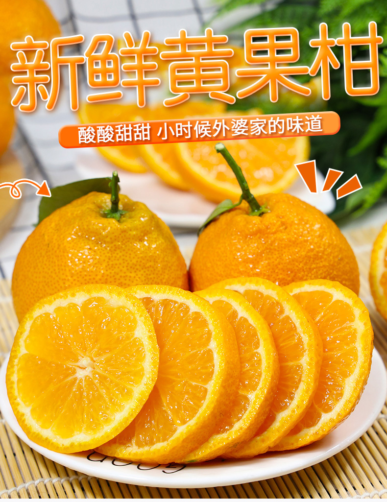 高原黄果柑4斤装满满一箱川西高海拔山区天然种植 果肉脆嫩化渣 酸甜