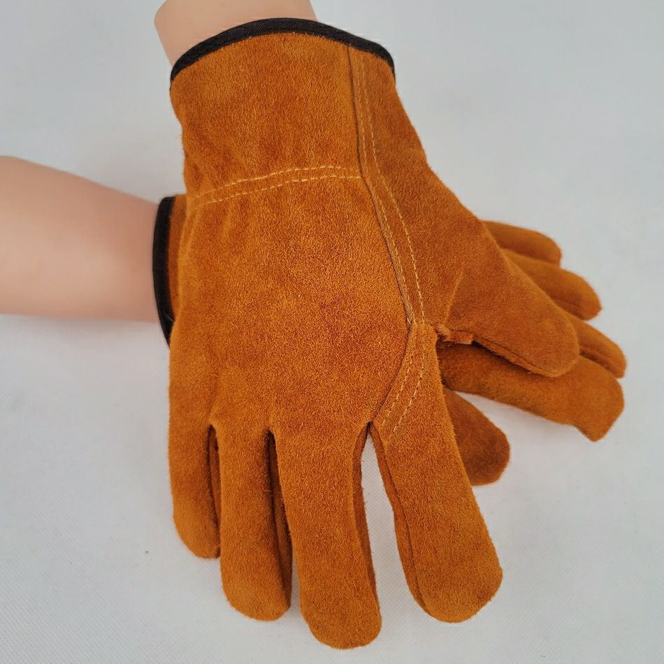 牛皮电焊短款手套防热烫皮手套耐磨耐高温隔热手套焊工专用防护升级款
