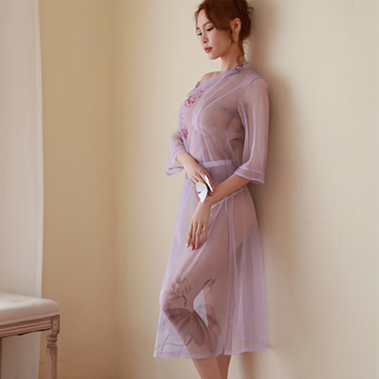 热卖情趣内衣性感民国校服汉服旗袍学生装长裙睡衣透视诱惑女春夏季骚