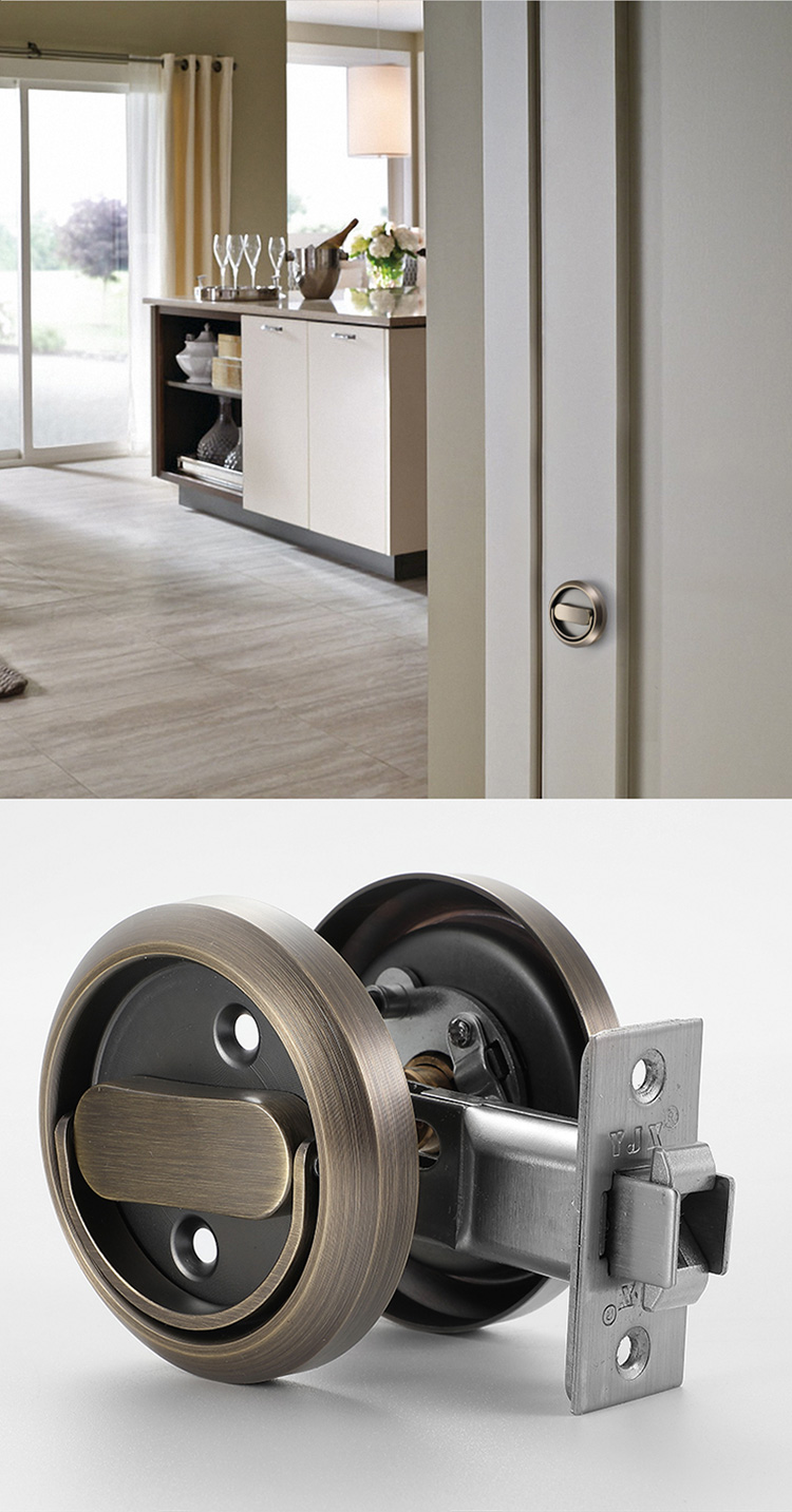 jingping隐形门锁室内门锁家用通用型房门锁拉环锁具储藏室门双钩防盗