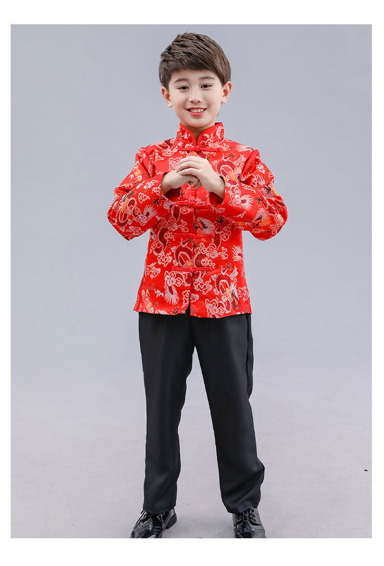 拜年服儿童过年衣服本命年鼠年新年服装女童男童小孩子新款中国风唐装