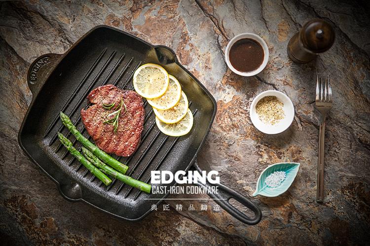 牛排煎锅铸铁平底锅煎牛扒牛肉条纹专用无涂层电磁炉不粘锅具