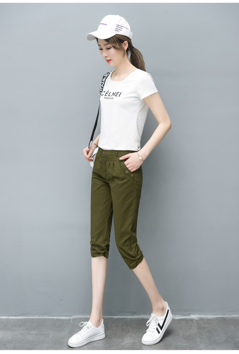 七分裤女2019夏季新款宽松薄款百搭时尚休闲中裤女士马裤