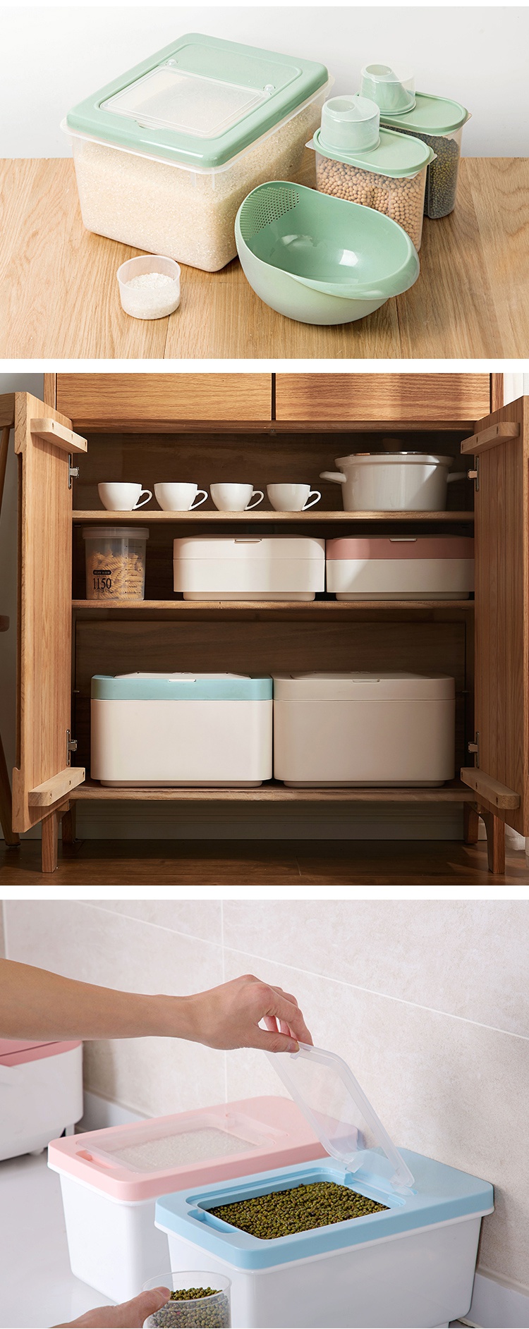 妙尚精选防虫防潮密封米桶20斤厨房装米箱家用储米箱米缸米面收纳箱