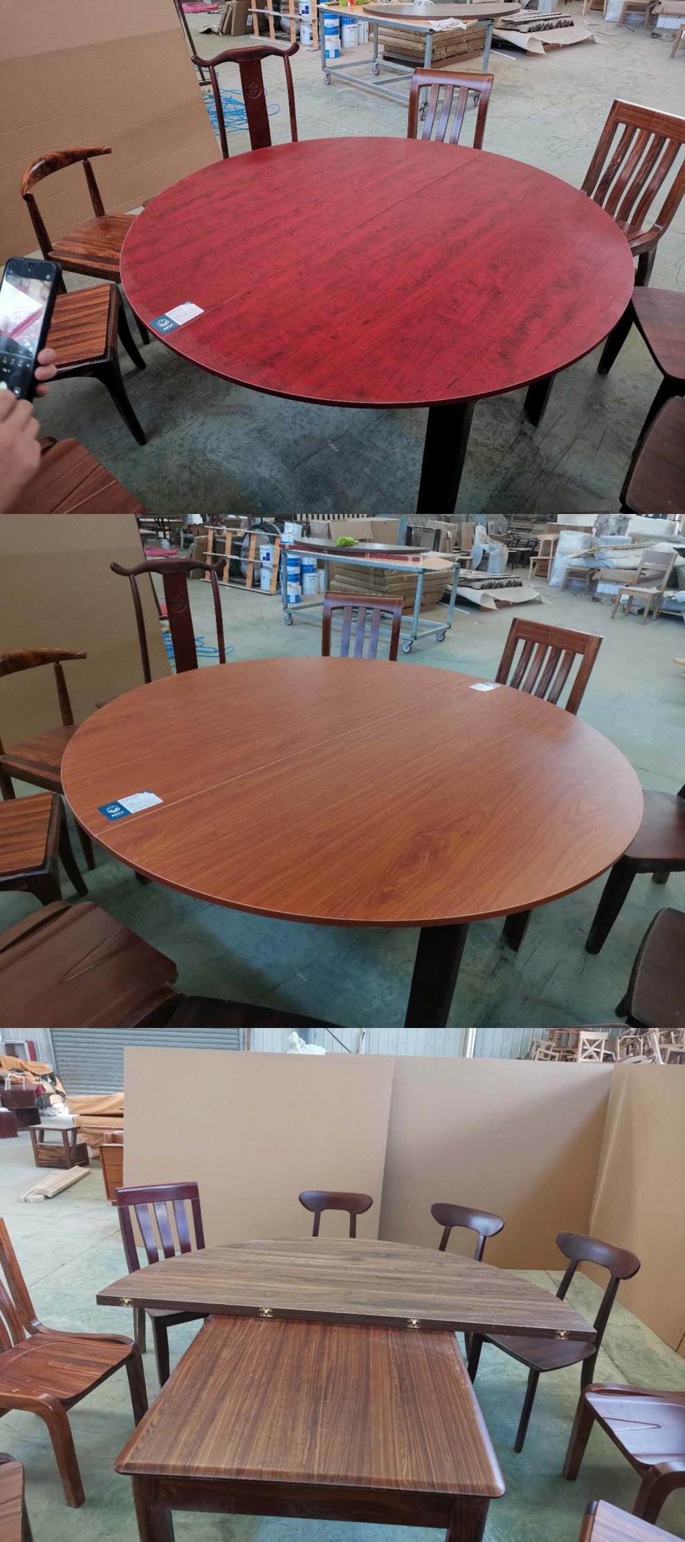 折叠圆桌面台面实木餐桌圆形桌面园台桌面实木折叠圆桌大圆桌家用欧因