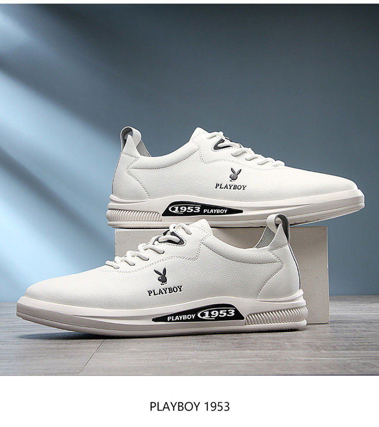 苏宁推荐花花公子playboy小白鞋男夏季新款韩版百搭潮流板鞋透气休闲