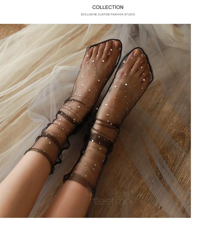 汉服袜子女古风丝袜罗袜穿汉服鞋配的袜子秋冬女学生沙袜女网纱