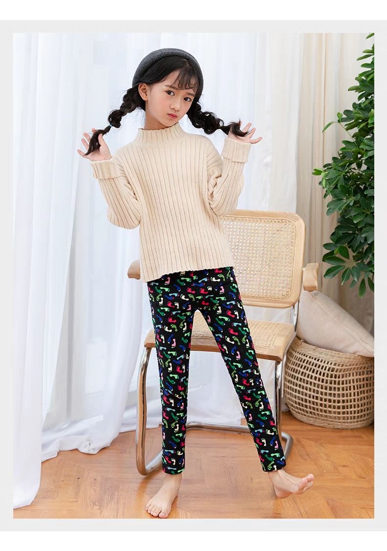 儿童棉裤女中大童保暖裤内穿蚕丝棉保暖裤加厚保暖裤中大女童棉裤