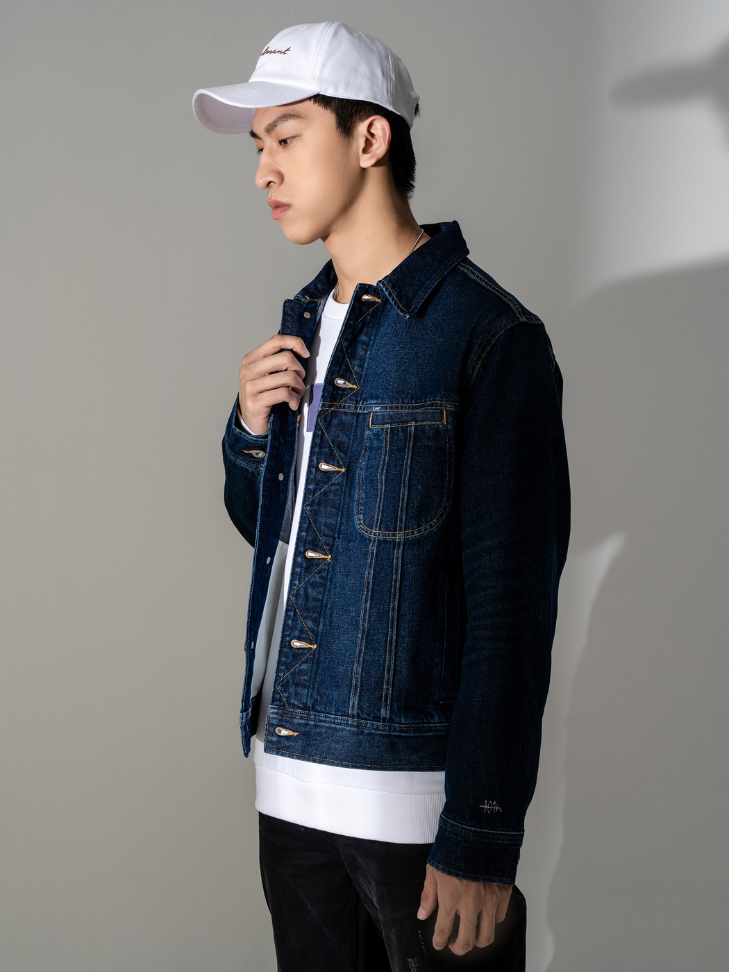 彭于晏同款lee101系列男蓝色棉长袖牛仔夹克