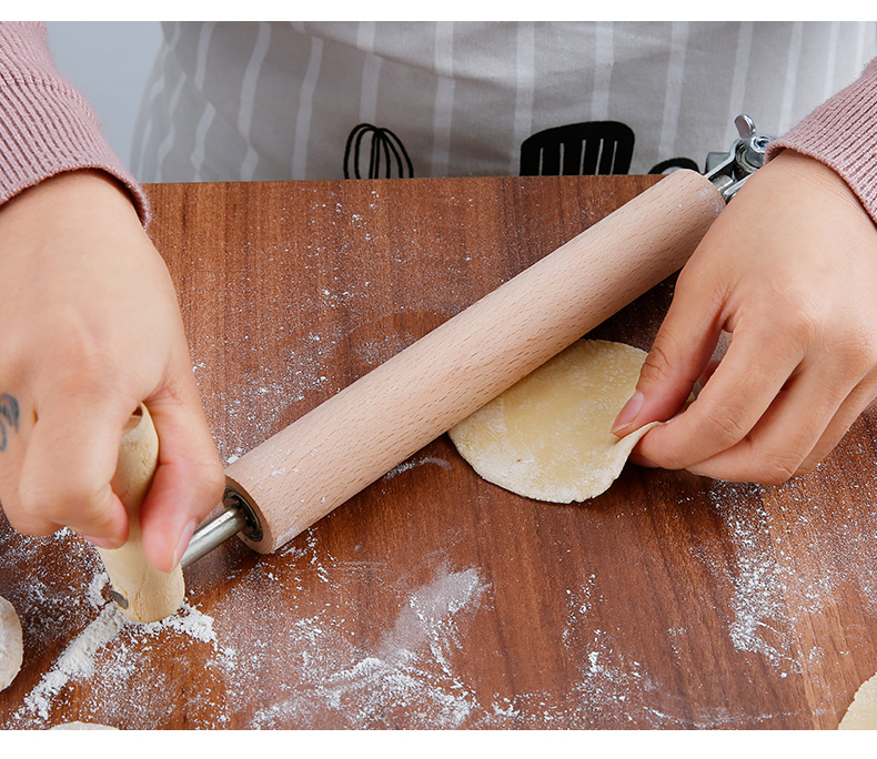 敬平(jing ping)厨房小工具擀面杖 擀饺子皮器家用不锈钢包子皮大小号