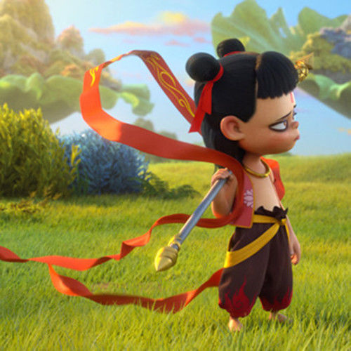 cos男女童动漫哪吒演出表演套装 上衣 裤子 送眉心贴头饰腰带混天绫