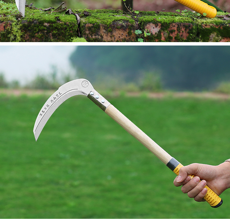 jingping割草镰刀农用收割家用锋利除草割小麦稻户外多功能割草刀垂钓
