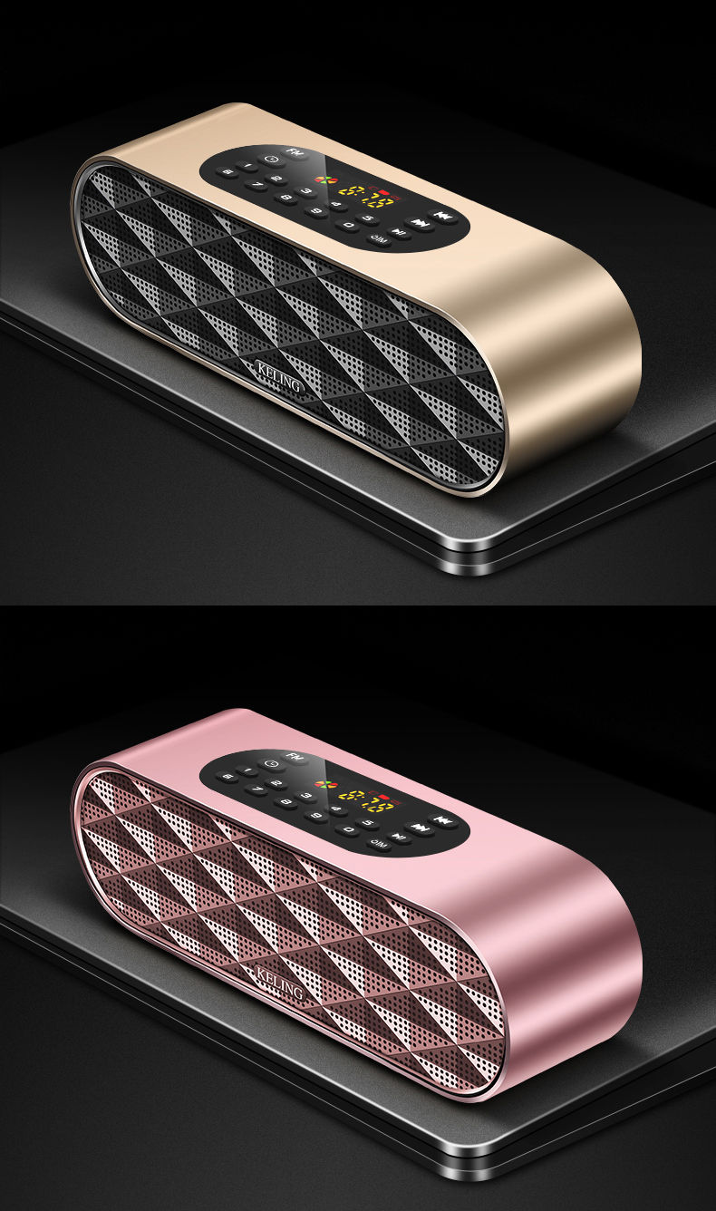 科凌f4蓝牙音箱户小型迷你无线小音响双喇叭手机低音炮大音量u盘金色