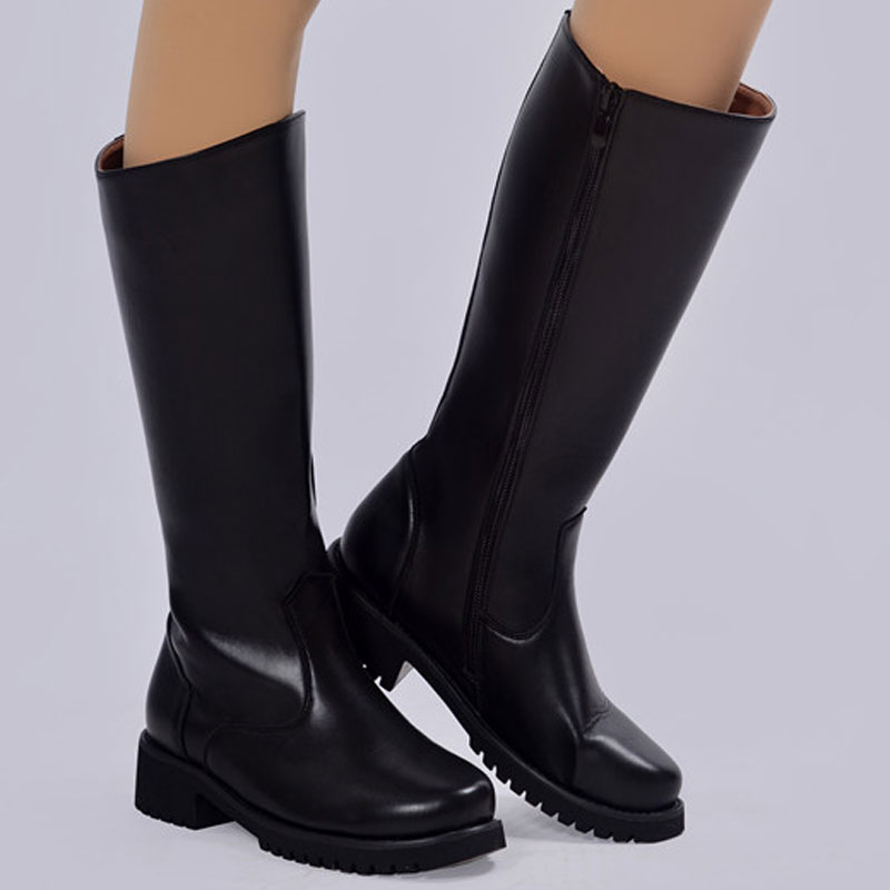 仪仗队马靴男女长筒阅兵靴学生升旗靴高筒皮靴马术靴子军官鞋