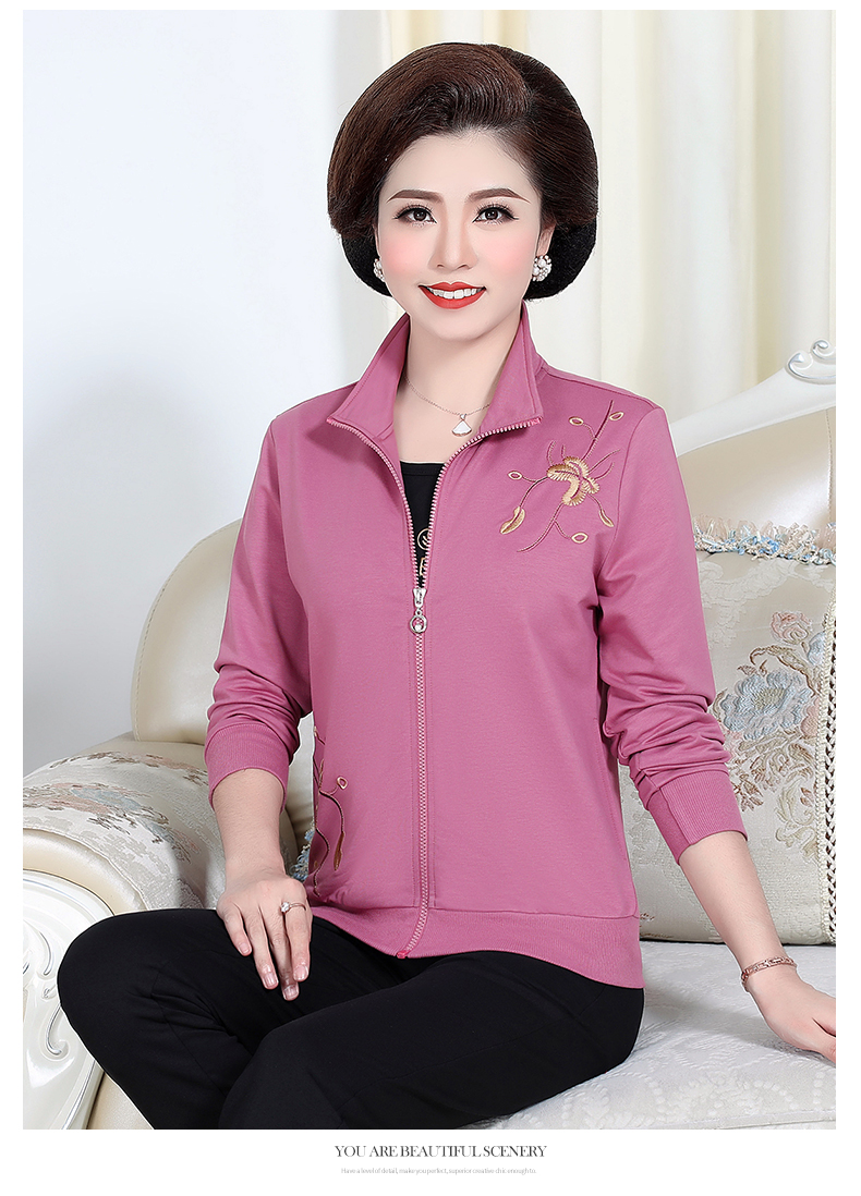 中老年运动服套装女春秋2019新款妈妈秋装40岁50中年人洋气三件套