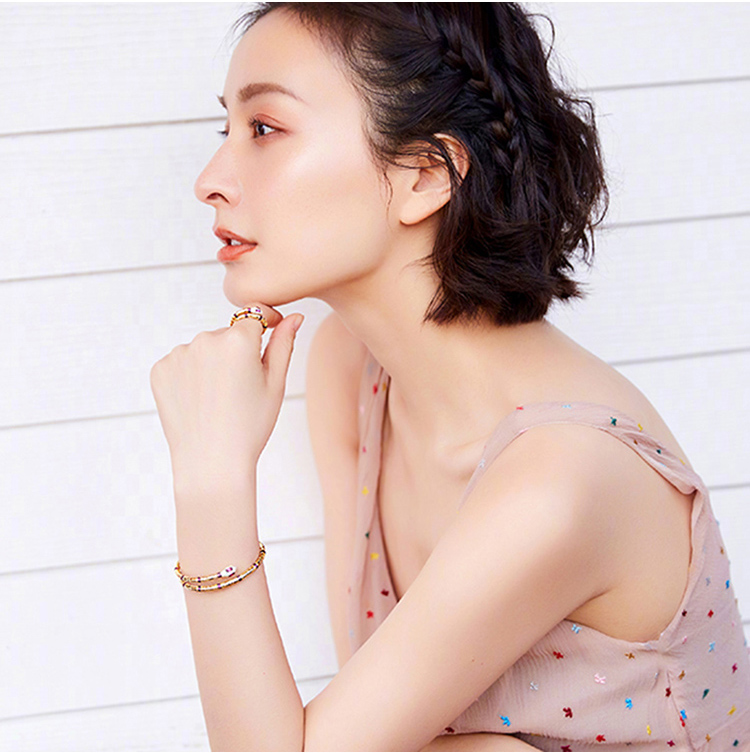 apm monaco时尚手镯/手链/脚链 apm monaco吴昕同款金黄色红刚玉蛇神