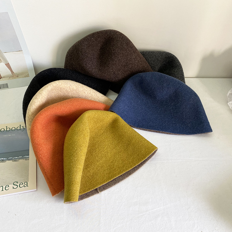 suntek柔软澳洲水桶帽女秋冬双面双色韩版百搭渔夫帽日系盆帽帽子潮