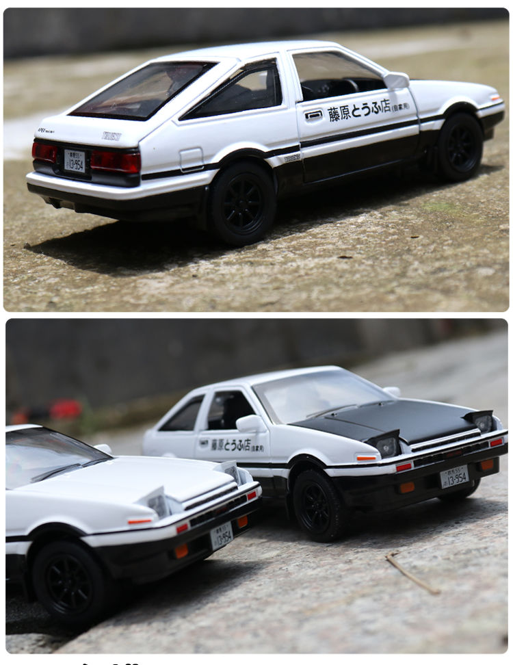 丰田车模ae86合金汽车模型声光仿真车模回力小汽车模型儿童玩具车