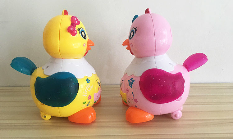 《母鸡粉色 送普通电池 电动会生下蛋小鸡儿童益智玩具小动物音乐男孩