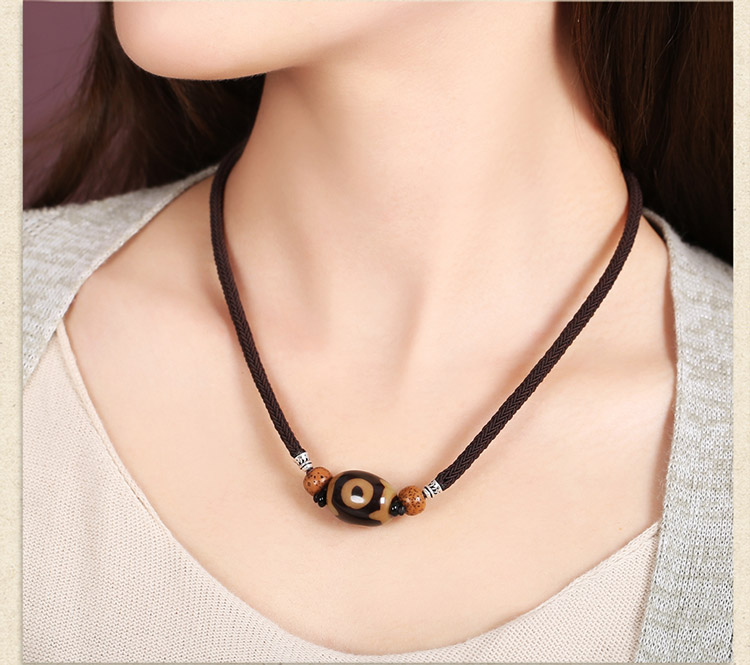 烟雨江南民族风女锁骨链短款天珠配饰简约时尚装饰品颈链百搭项链