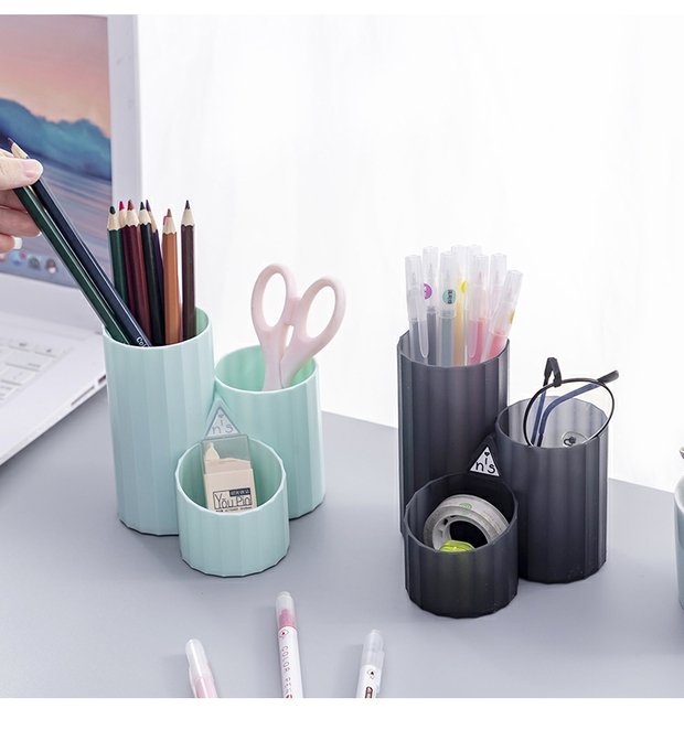 希杰狮王ins风创意办公桌面个性多边形笔筒软装饰品摆件房间床头柜小