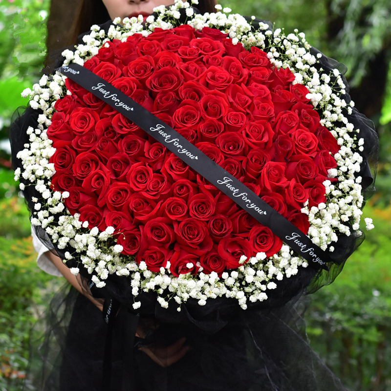 五二零 鲜花速递全国 33朵红玫瑰花生日礼物花束 北京上海广州西安