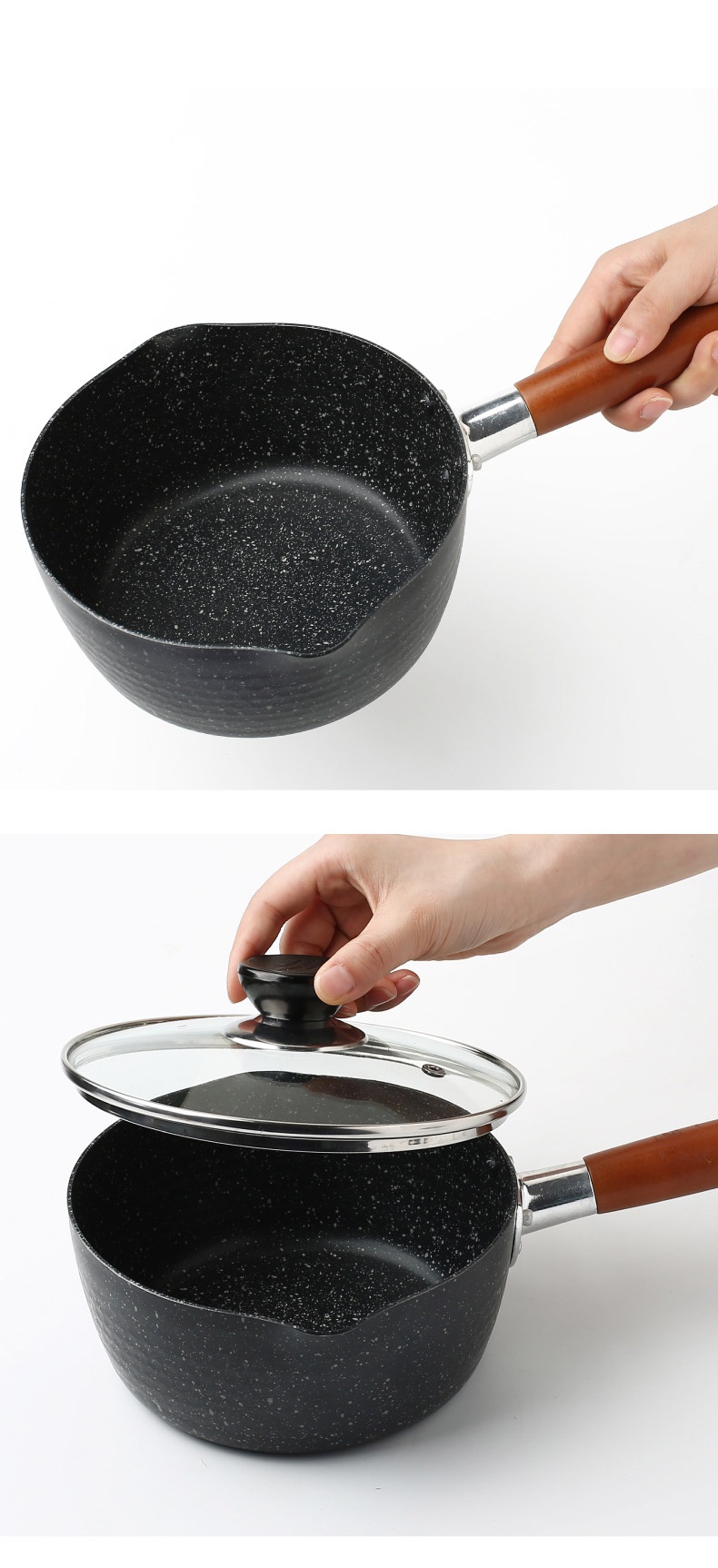 奶锅不粘锅奶锅家用麦饭石雪平锅电磁炉通用婴儿宝宝辅食锅小汤锅