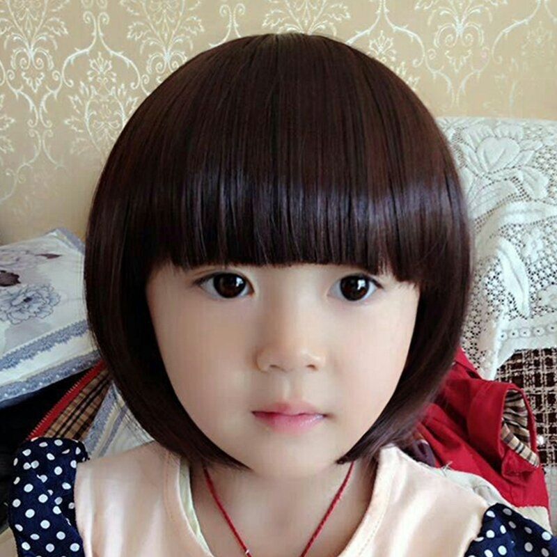 《儿童假发女可爱bobo头套韩版公主齐刘海短发女童拍照摄影波波发套