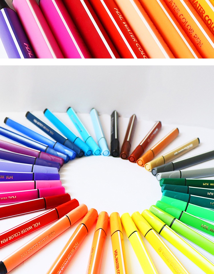 敬平水彩笔三角杆单色单支补色自选散装配色大红色黄色蓝色黑色十支装