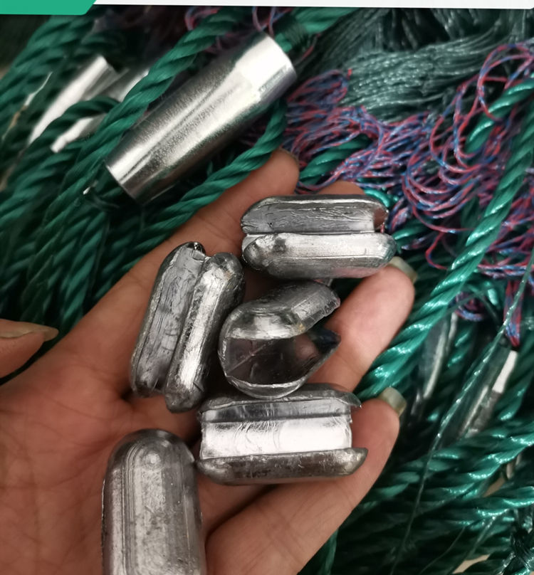 夹铅坠花生米坠开扣咬铅坠子渔网丝网粘网撒网手抛网配重加重铅坠38个