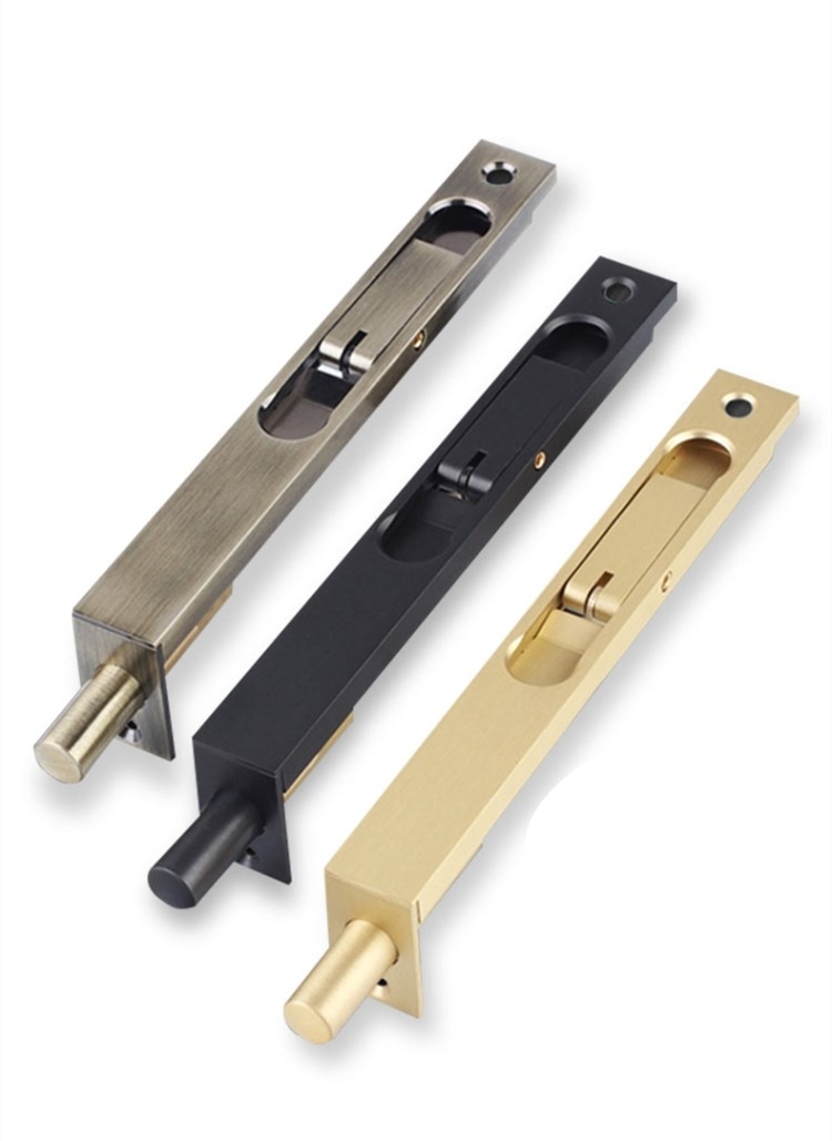 jing ping纯铜暗装插销防盗门双开门子母门隐藏暗插销通道门栓暗插