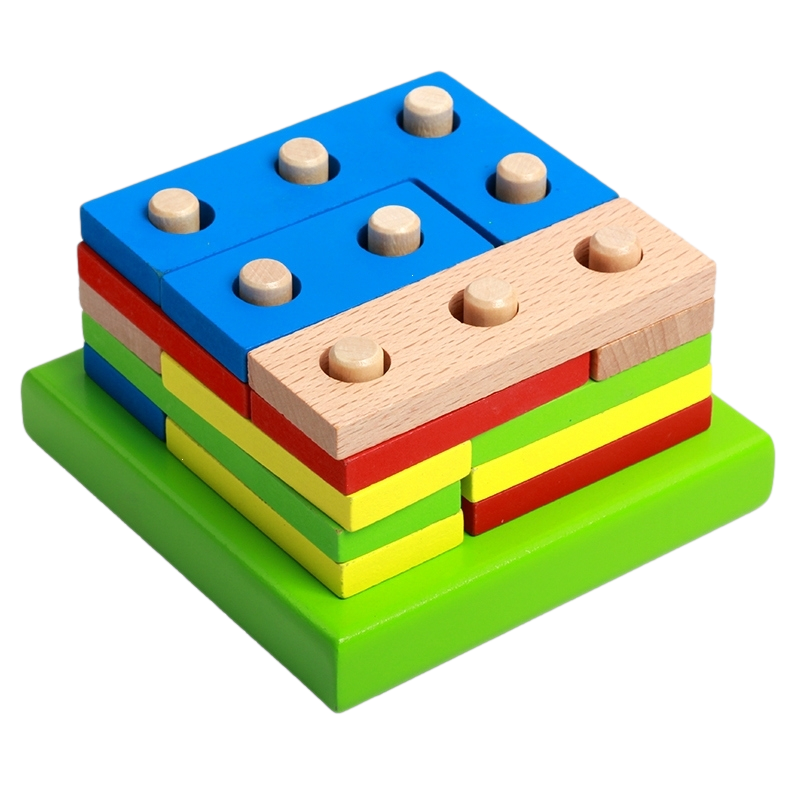 幼儿童婴儿蒙氏积木早教智扣玩具男0123岁以下女宝宝智力女孩