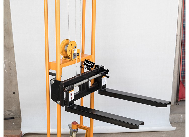 定做 叉车手动手摇叉车便携式迷你手摇堆高车手动升降叉车轻便小叉车