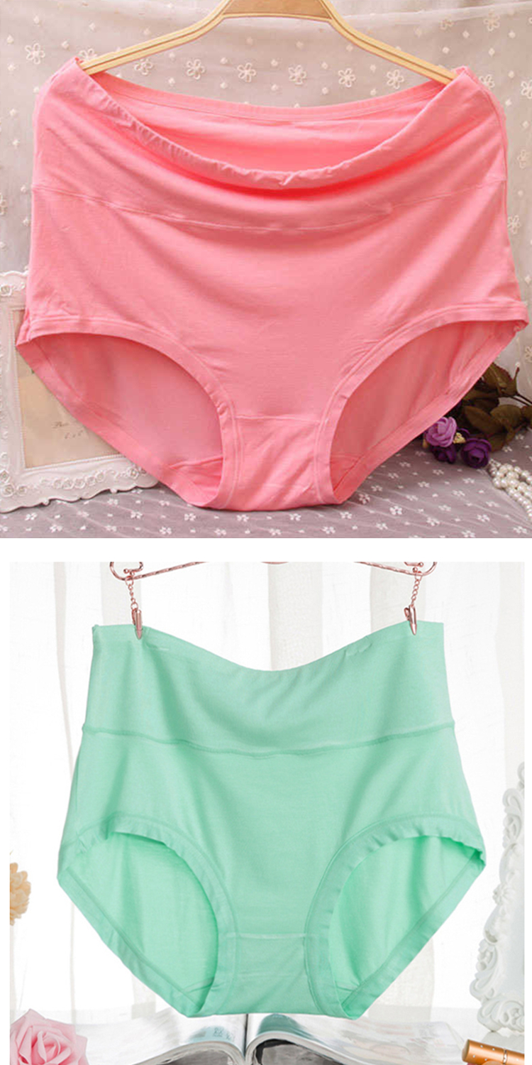 2-4条装女士内裤莫代尔胖妹妹妈妈高腰内裤女 中老年裤衩三角裤